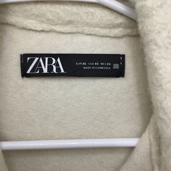 ZARA Women's Cream Oversize Soft Shirt Jacket Sz XS Fits up to Medium - Picture 6 of 10